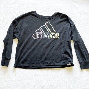 Adidas Black Logo Crop Shirt Size 10/12
